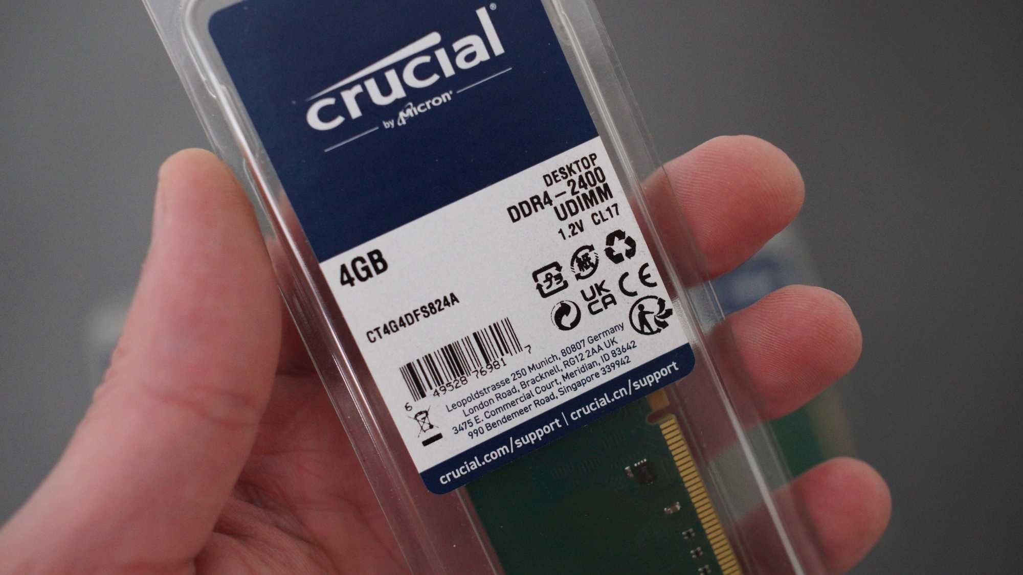 Crucial 4GB DDR4 2400MHz - чисто нови