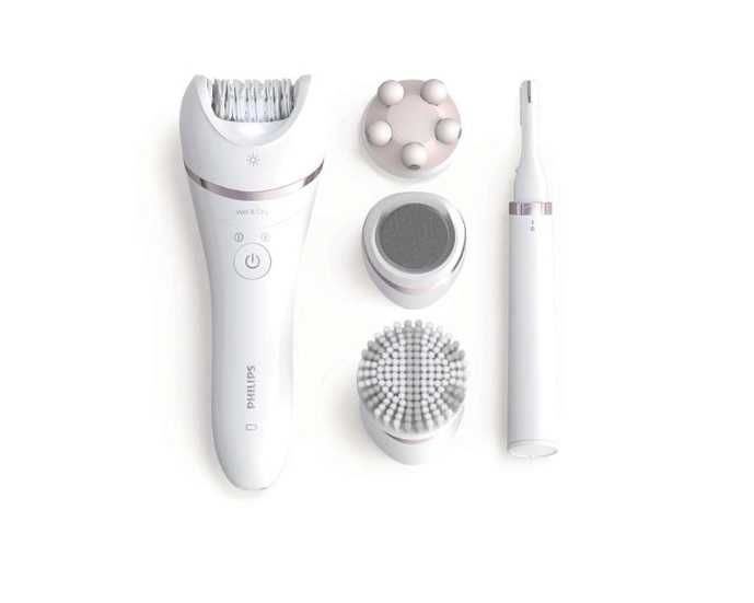 Епилатор Philips Seria 9000 BRE740/90, Суха/мокра кожа, 12 аксесоара