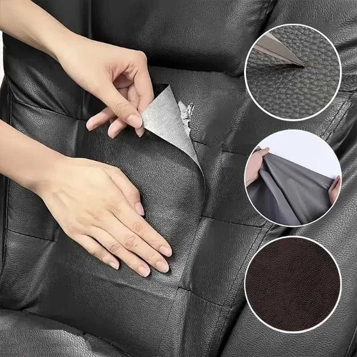 Folie din piele ecologica, autoadeziva, pentru reparatie canapea