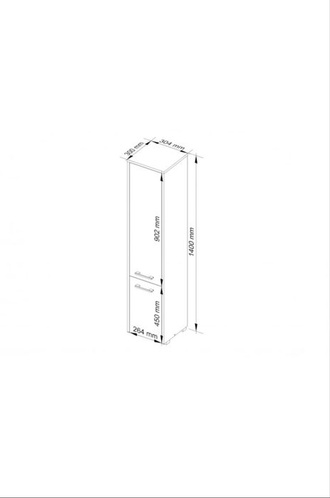 Dulap mic de baie alb mat – 30x30x140 cm, suspendat sau de podea