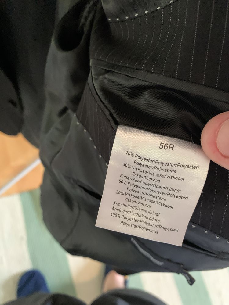 Costum Dressman negru cu dungi
