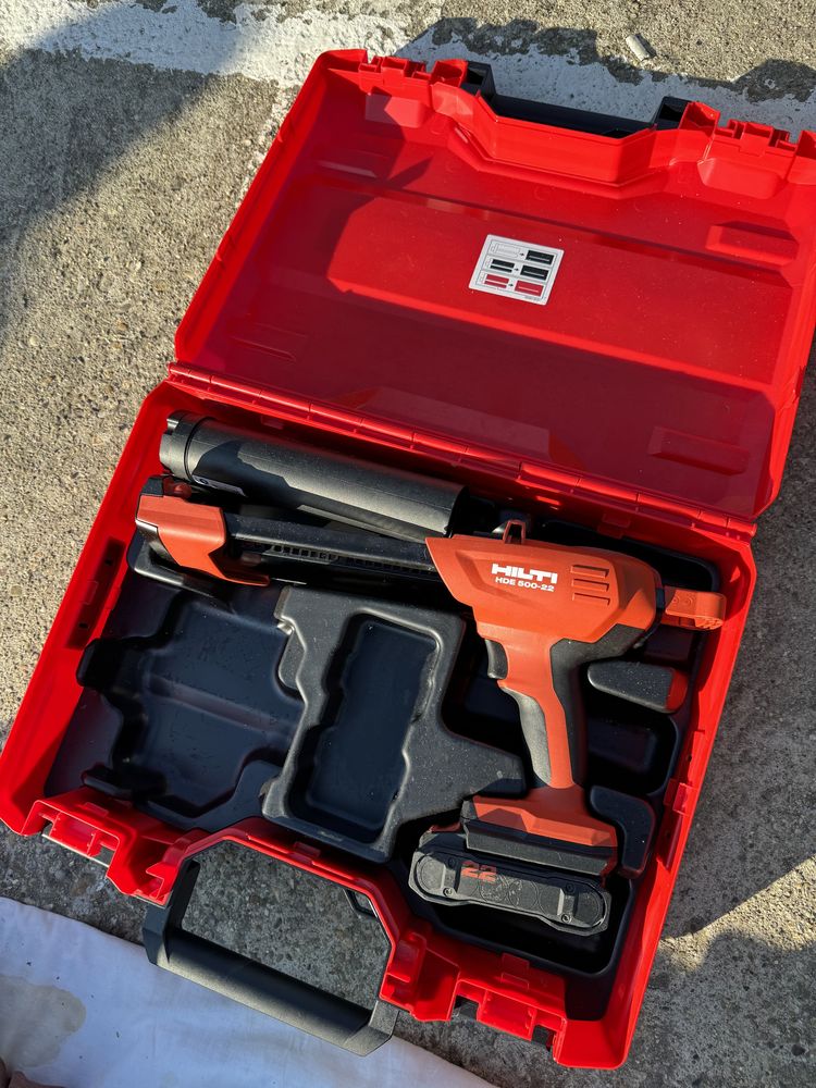 Pistol Hilti HDE 500-a22  ancora chimica ,nuron,ca nou ,cu baterie!