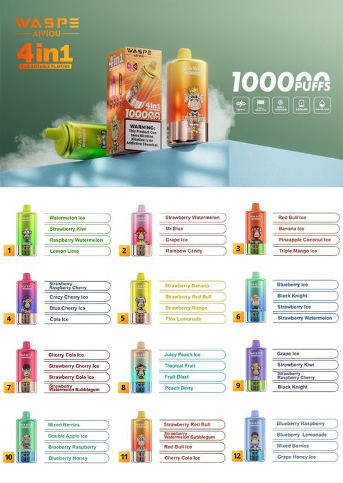 Vape WASPE 100000 4 in 1 arome usb C