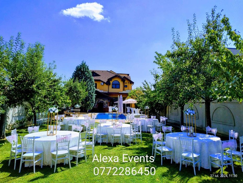 Panou Botez.Panou Foto.Arcada Baloane.Corturi.Mese.Scaune.Vesela.Decor