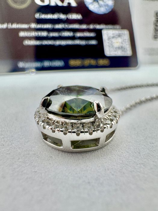 Сребърно колие с мойсанит (Диамант) 5 карата