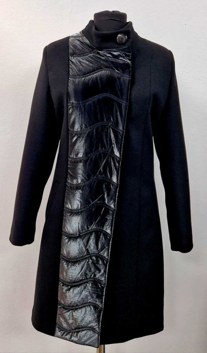 Palton dama negru gen tunica