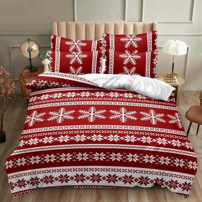 Коледно спално бельо – 6 части, 100% памук | Двоен комплект
