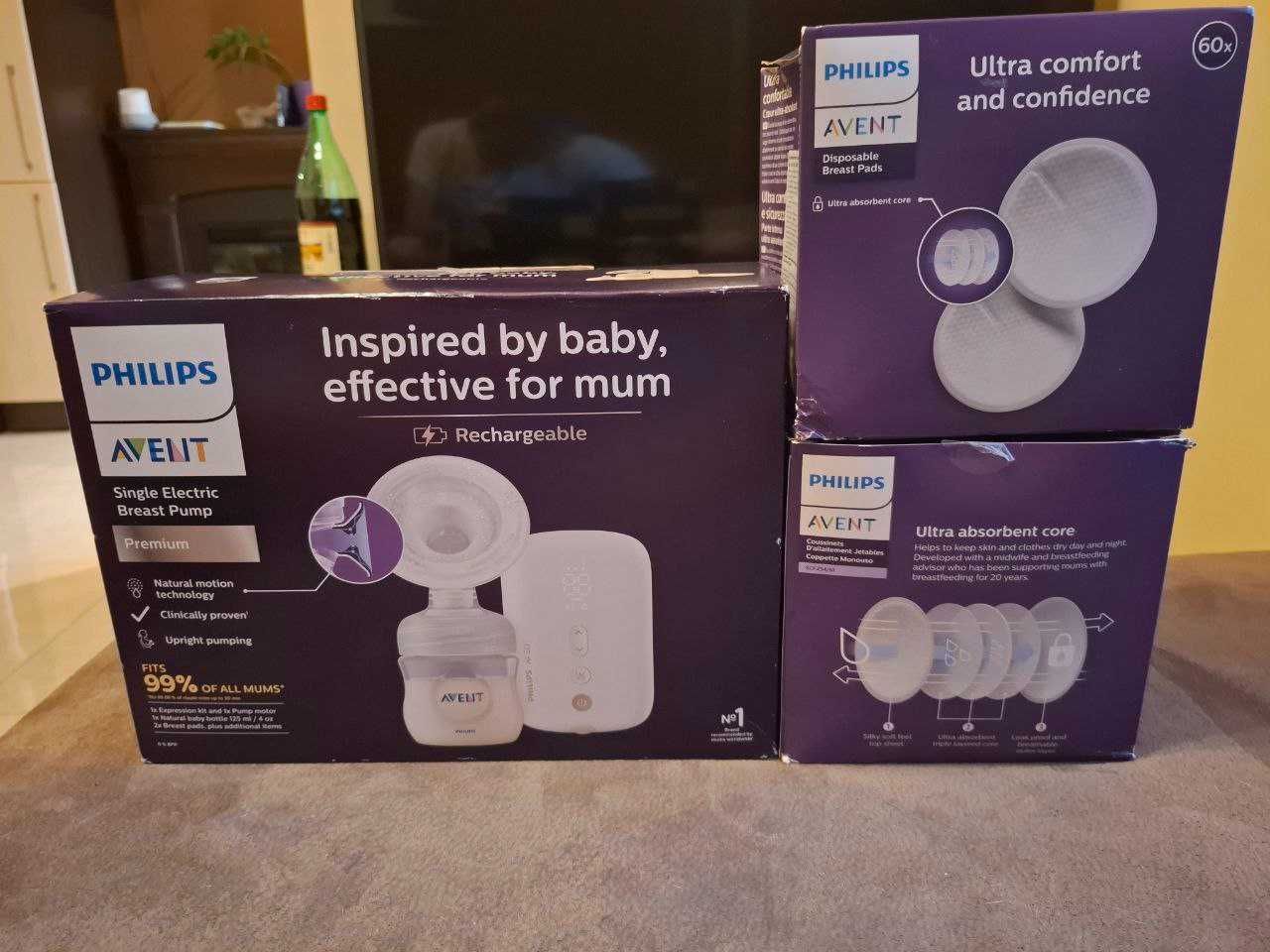 Помпа за кърма Philips Avent Premium + 100бр подплънки за кърма
