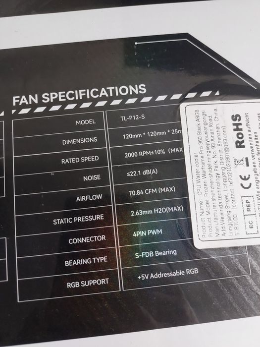 Cooler cu disp nou Thermalright Frozen Warframe Pro 360 blk nou multis