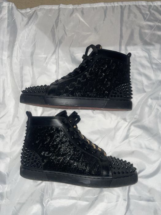 Christian Louboutin Black Spikes High Top Sneakers