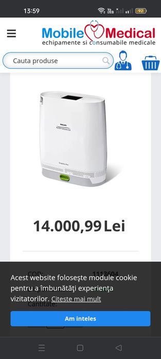 Concentrator oxigen portabil Philips