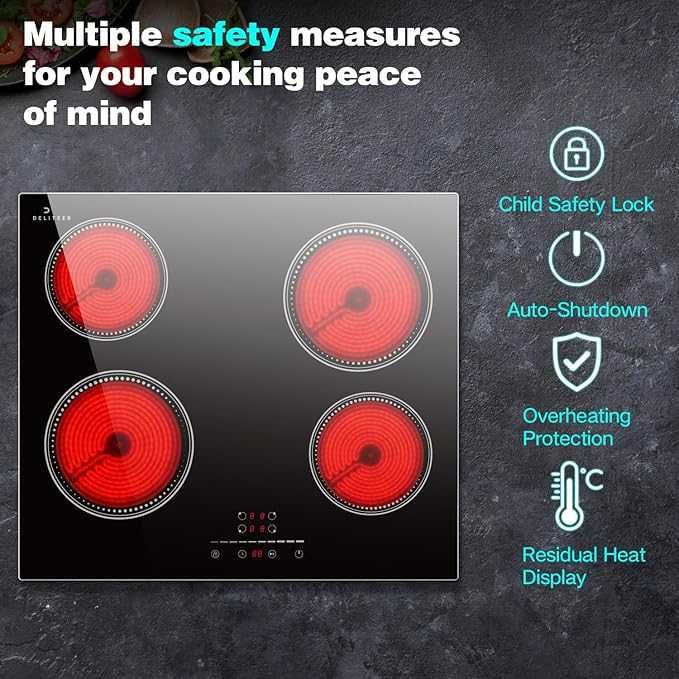 Plită ceramică cu 4 zone