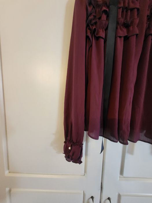 Camasa  Zara rosu/vișiniu femei cu volane,marimea M