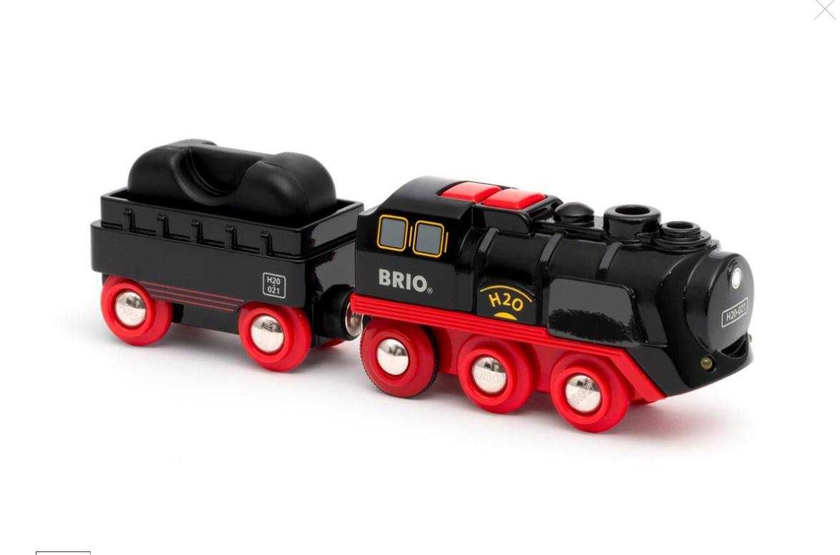 BRIO World Парен влак, работещ с батерии, с резервоар за вода