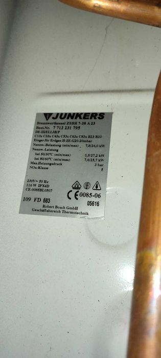 Dezmembrez Centrala Termica Junkers Cerapur ZSBR 7-28 A 23 pe piese