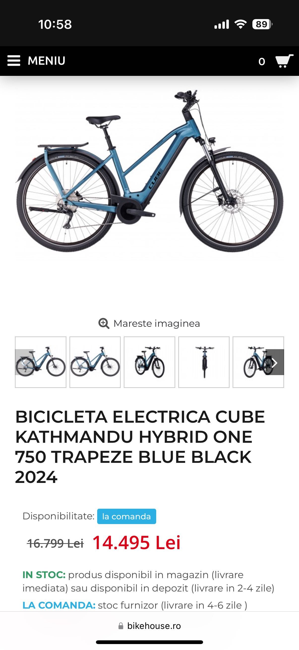 Bicicleta electrica Cube Kathmandu One M 2024 Bosch CX bat 625 ebike