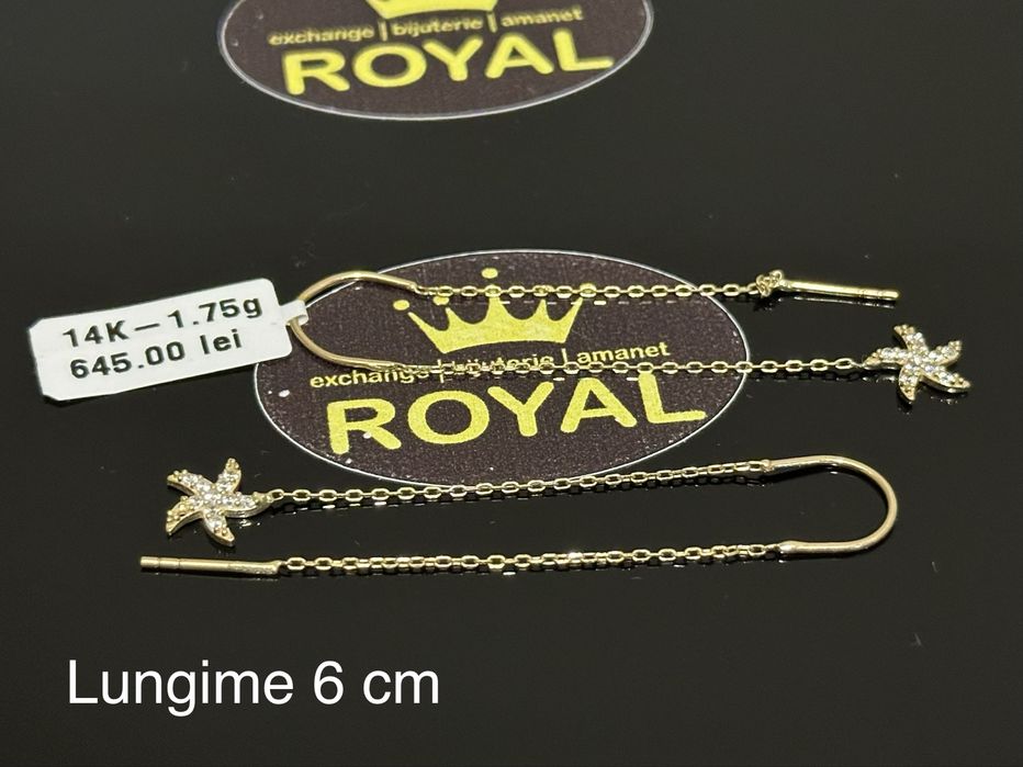 Bijuteria Royal: Cercei aur 14k/1.75 gr