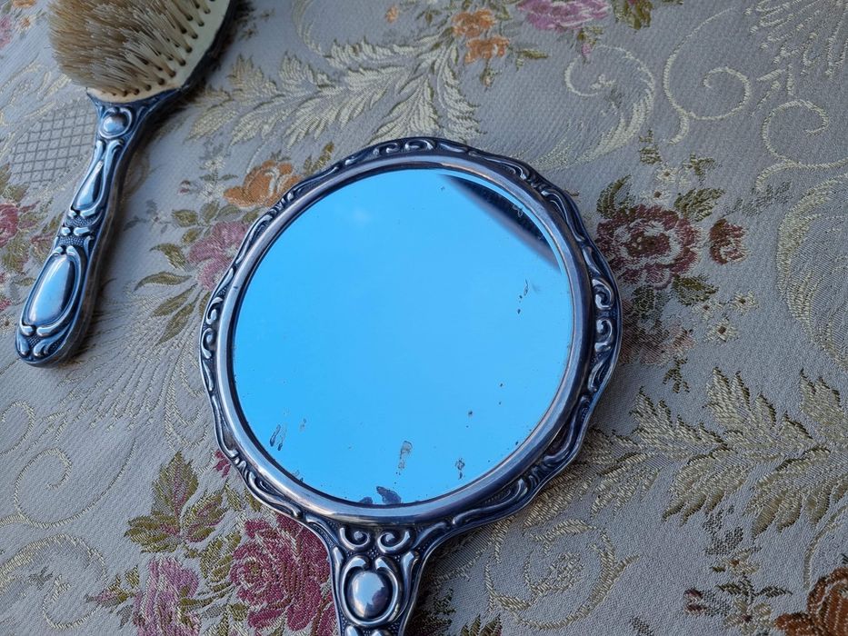 Set antic de toaleta, din argint german 835