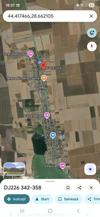 Corbu de Jos, teren liber 900mp intre case, utilităti