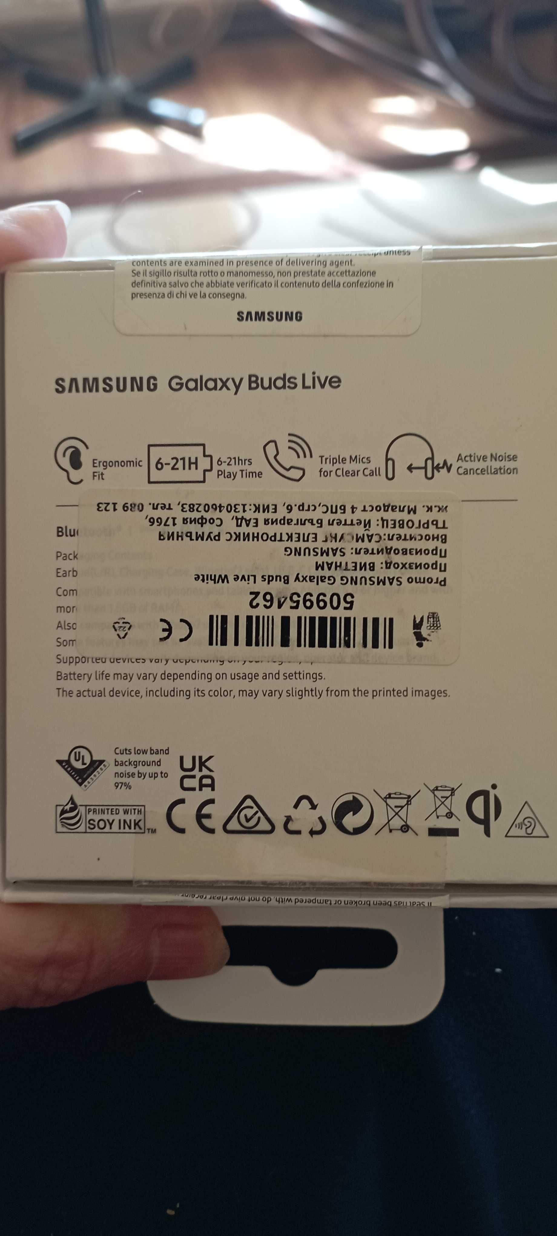 Безжични слушалки Samsung Galaxy Buds Live (sm-r180) mystic white.