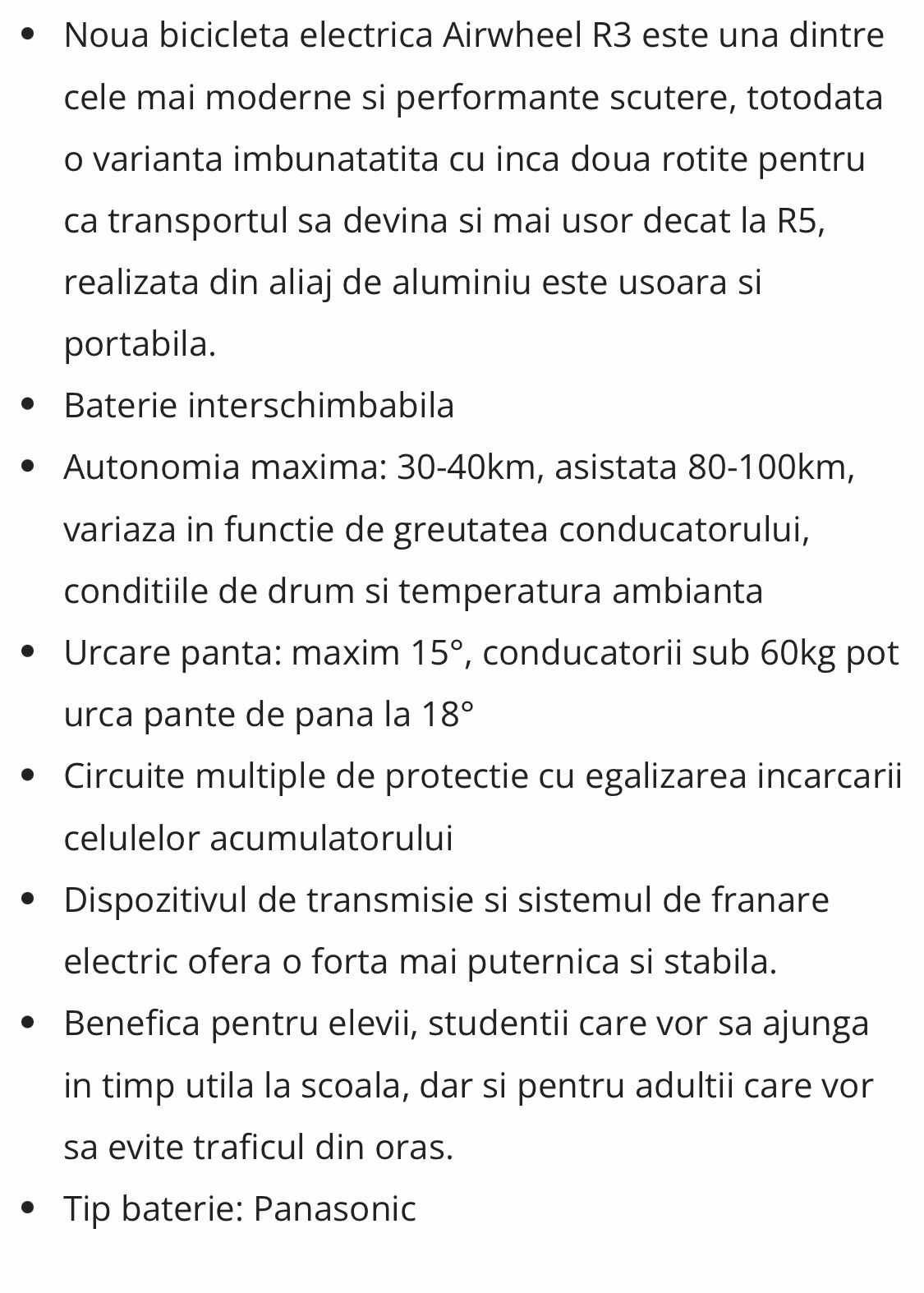 Vand Bicicleta Electrica din aluminiu Airwiel acumulator panasonic