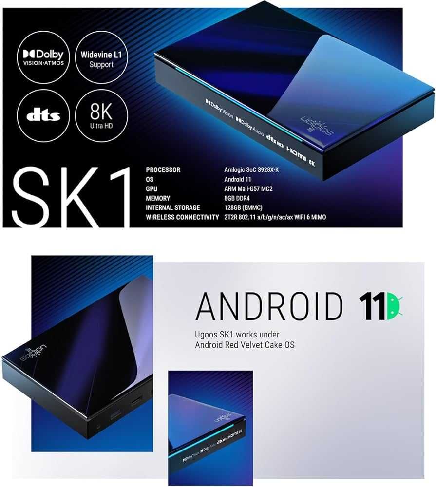Смарт ТВ UGOOS SK1 Android 8K ULTRA HD 8/128 GB Amlogic S928X-K SMART