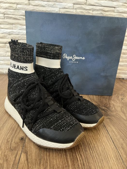 Pepe Jeans London обувки Koko с плетен чорап #40