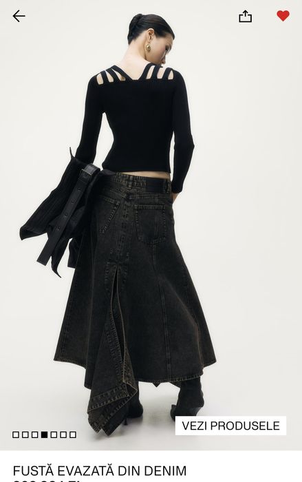 Fusta denim colecția Glenn Martens×H&M