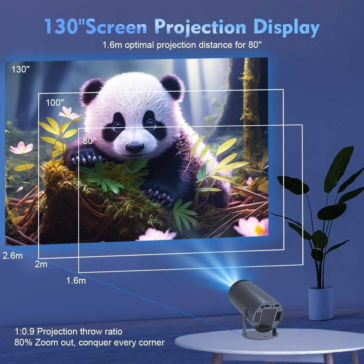 Magcubic 300B Преносим проектор 4K с WiFi 6 и BT 5.0