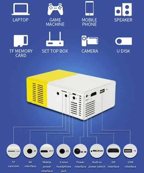 LED Проектор за домашно кино YG300 / USB / TF / HDM / Sony PS4 / Xbox