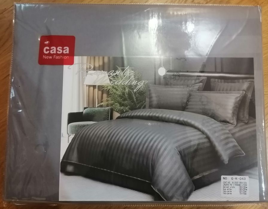 Oferta set 3 bucăți Lenjerie pat  6 piese damasc +microfibra+ finet