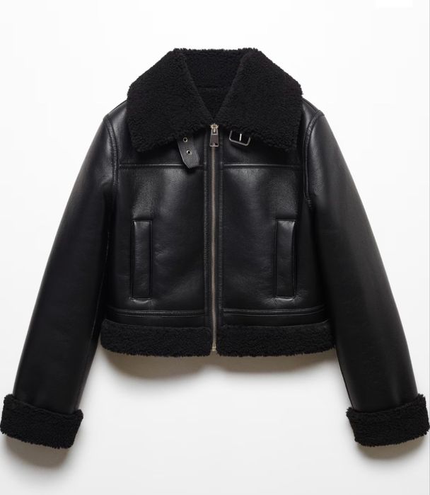 Зимно кожено яке Mango