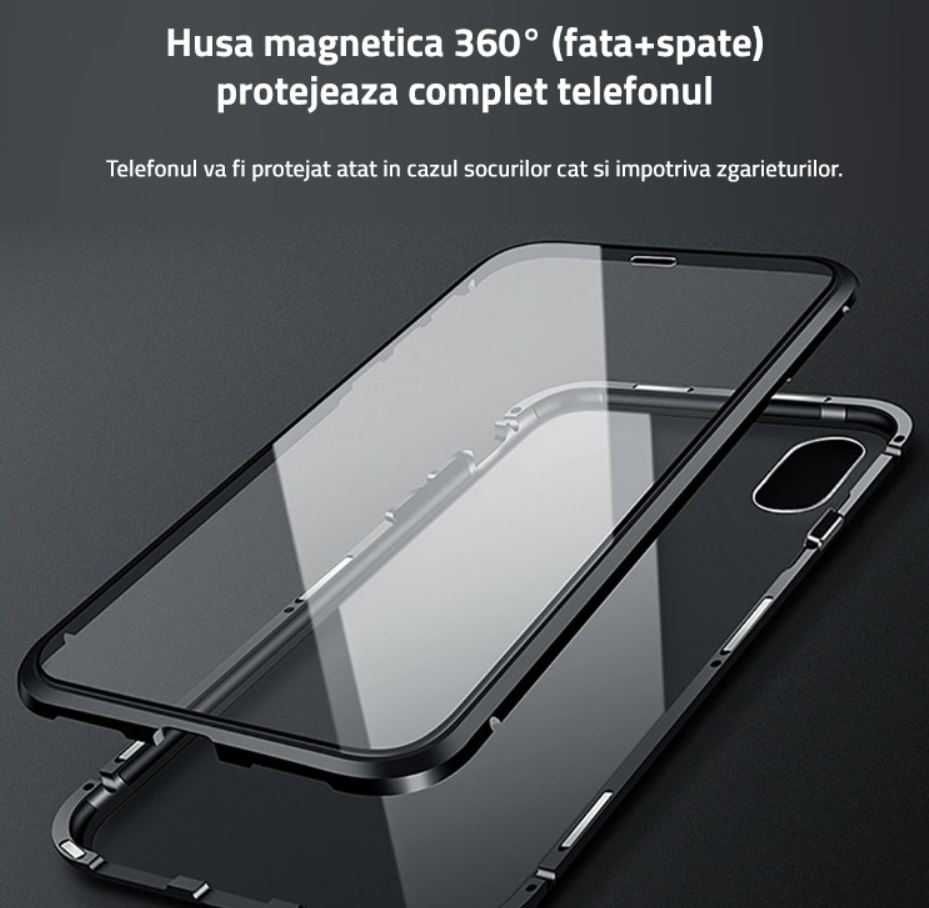 Husa Xiaomi Mi Note 10 Lite Magnetica 360 (fata+spate sticla), Red