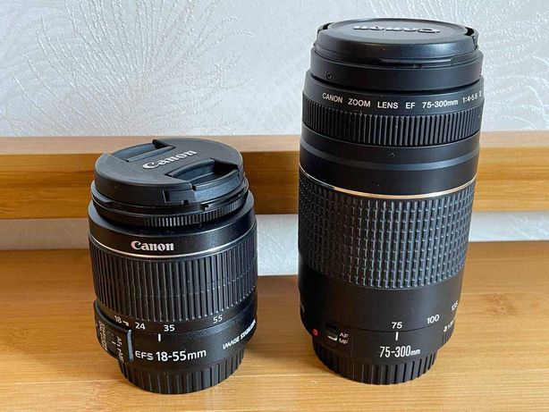 Объектив Canon EF 75-300 + Canon EF-S 18-55 (Цена за два объектива)