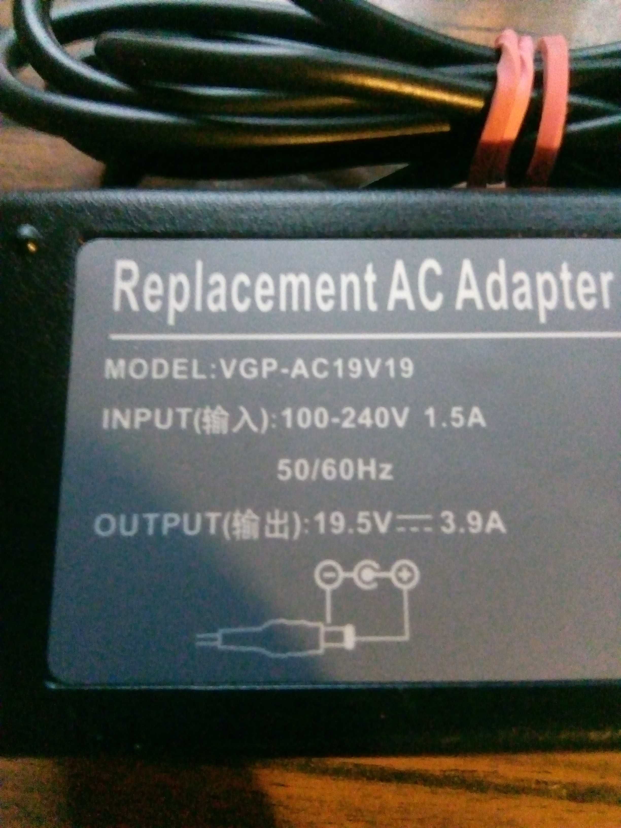 Alimentator/încărcător laptop Sony Vaio 19.5V 3.9A 75W, nou.