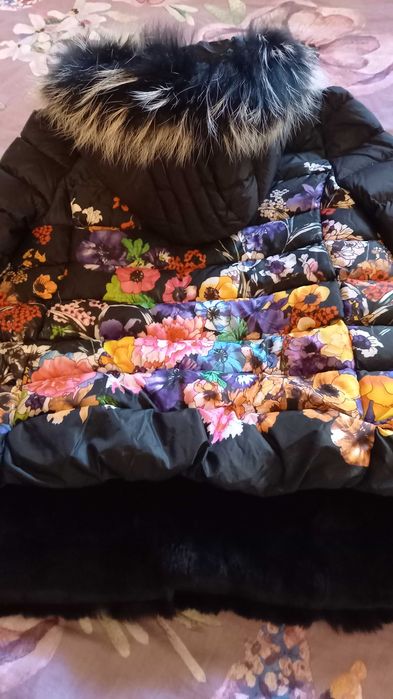 Чисто нови якета от 100% гъши пух с лисица за момиче 9-10 г.