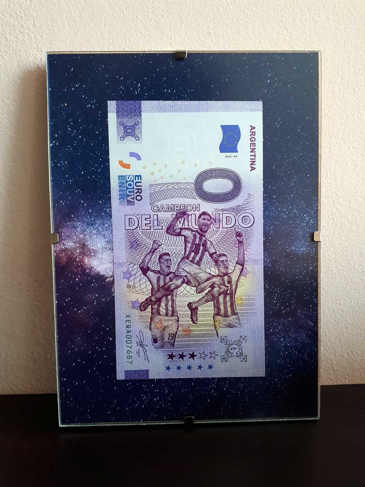 Рамкирана банкнота 0 ЕВРО от Световното първенство по футбол