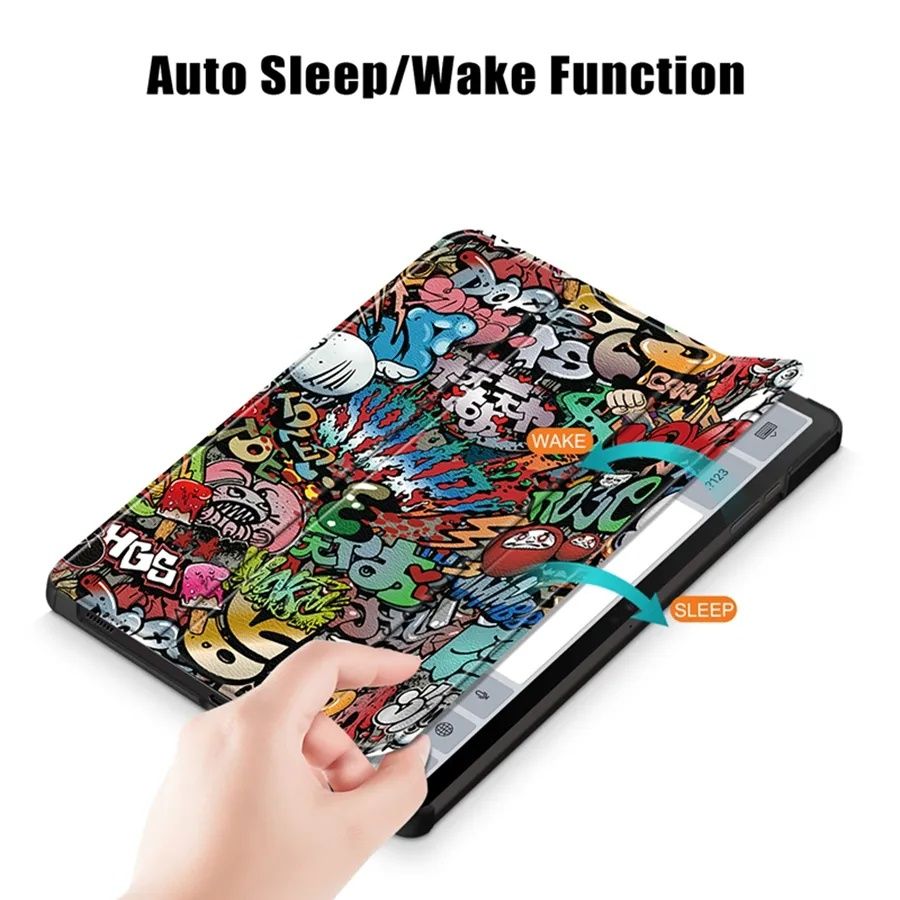 Samsung Galaxy Tab S10+ S10FE+ S9 FE FE+ S9+/ Кожен смарт калъф таблет