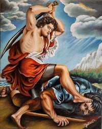 David and Goliath -pictura
Ulei pe panza
50/40 cm