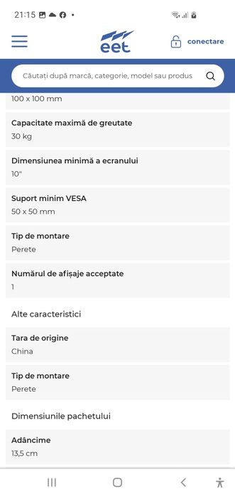 Suport TV, nou-nouț, sigilat