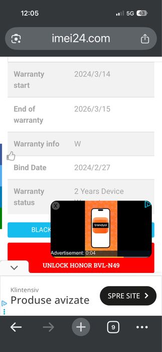 Vand Honor magic 6 pro