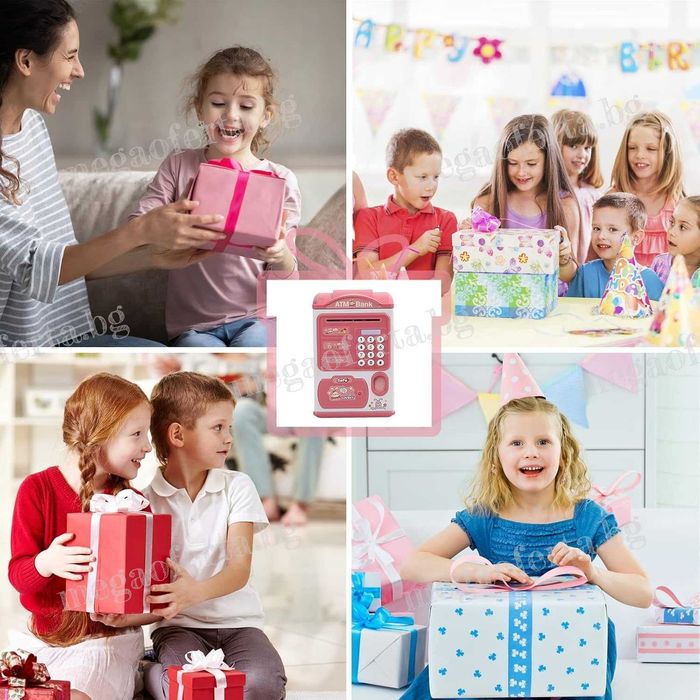 Детска Касичка Сейф за Монети и Банкноти с Парола и Пръстов Отпечатък