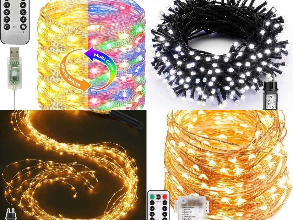 LED коледни лампички, завеси, различни модели - лот 4