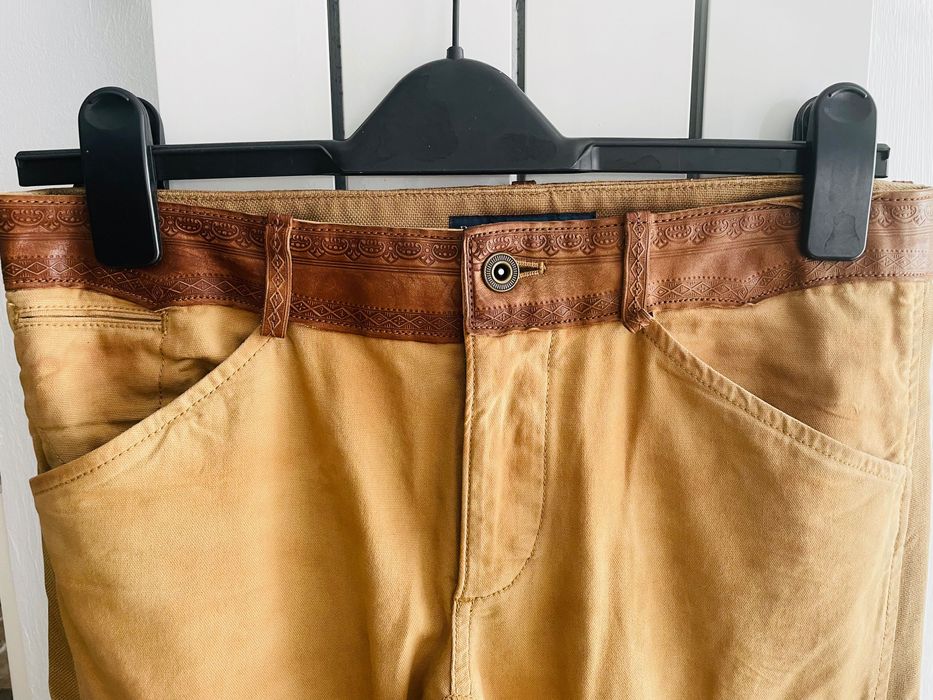 Pantaloni cu inserții piele naturala Ralph Lauren