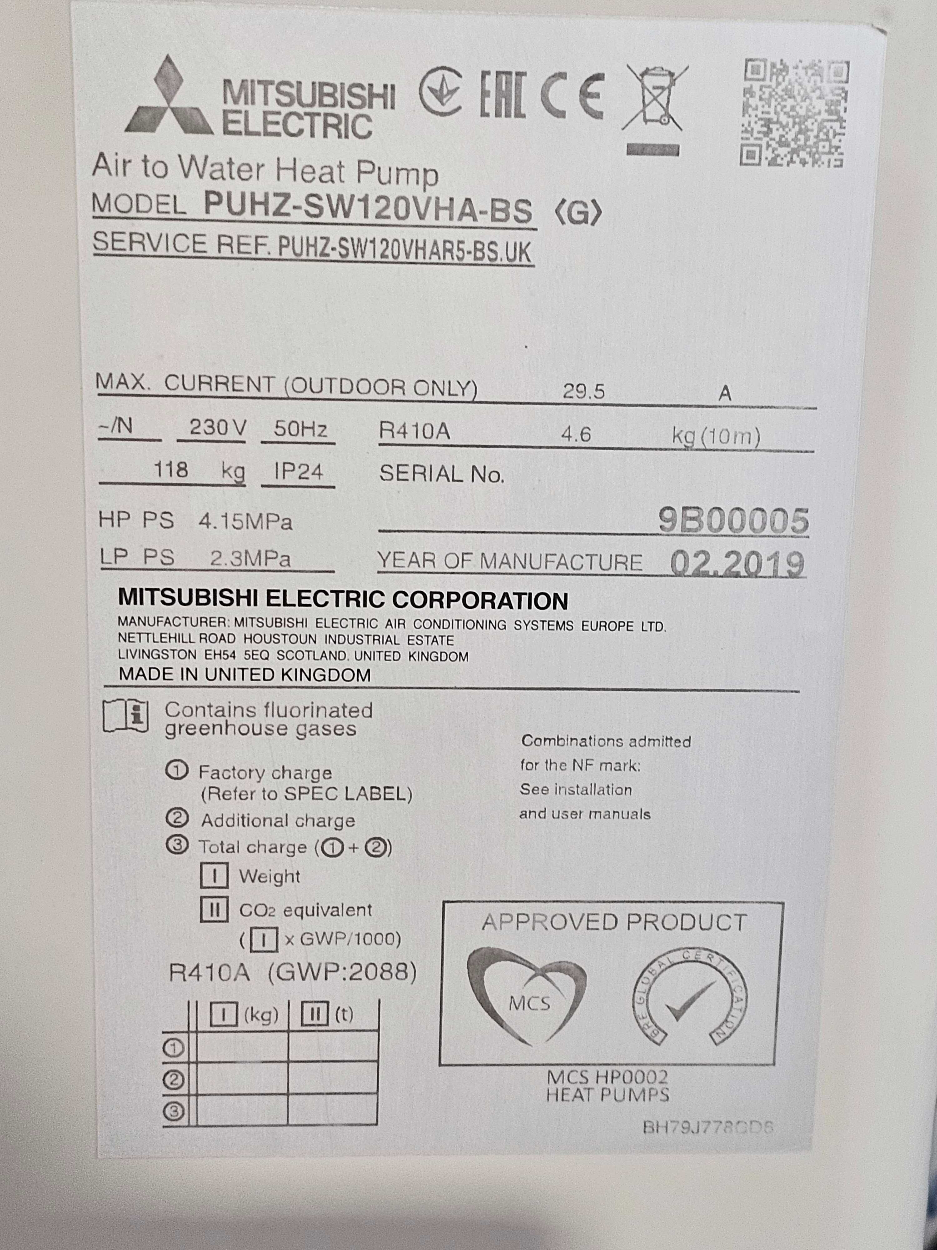 Термопомпа Mitsubishi Ecodan PUHZ-SW120VHA - 16 KW