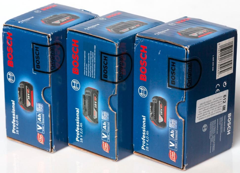Батерии Bosch GBA 18V 2Ah и GBA 18V 5Ah, Зарядни и Винтоверти