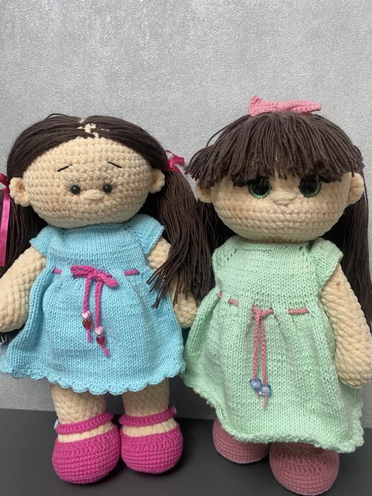 Мягкая вязаная игрушка "кукла" ручной работы