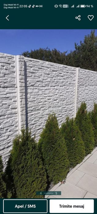 Gard din placi stâlpi de beton armat