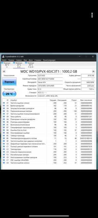 Жёсткий диск WD 1 TB (для ноутбука, приставок)
