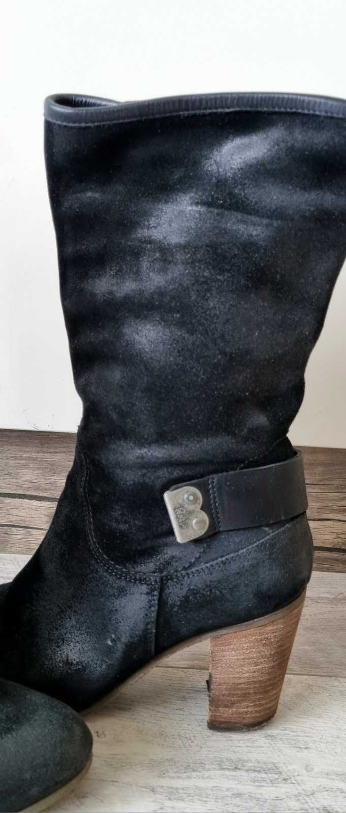 Черни ботуши от естествена кожа GiAnni